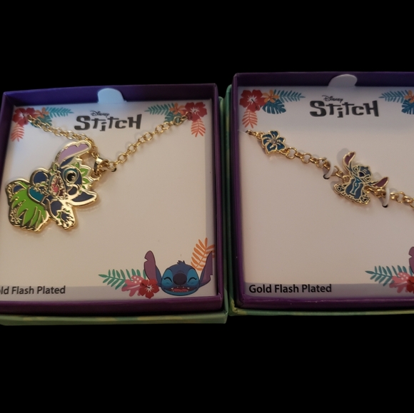 DISNEY STITCH NECKLACE & BRACELET BUNDLE NIB - Picture 3 of 6
